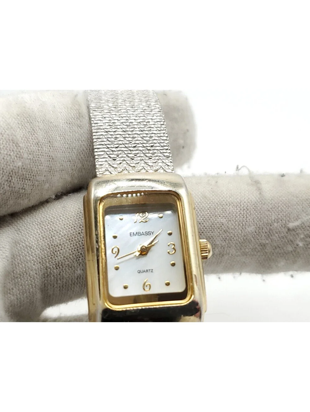 Embassy Quartz Womens Watch New Battery Two-Tone 18mm